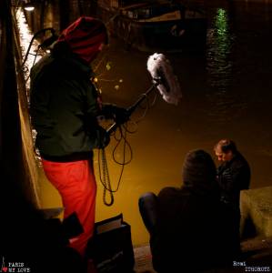 Tournage les pieds dans l'eauMovie set in the flood